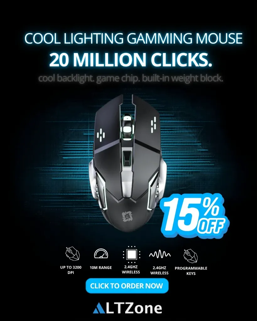 Cool Lighting Effects Gaming Mouse 2.4GHz Wireless