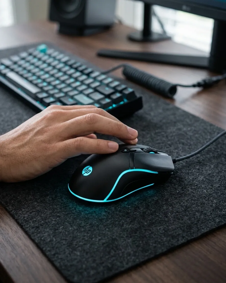 HP Gamer USB G360 Mouse Black - PIXART P3327 Optical Sensor Ambidextrous Resolutions up to 6200 DPI and Multicolor Lighting - 7QV33AA