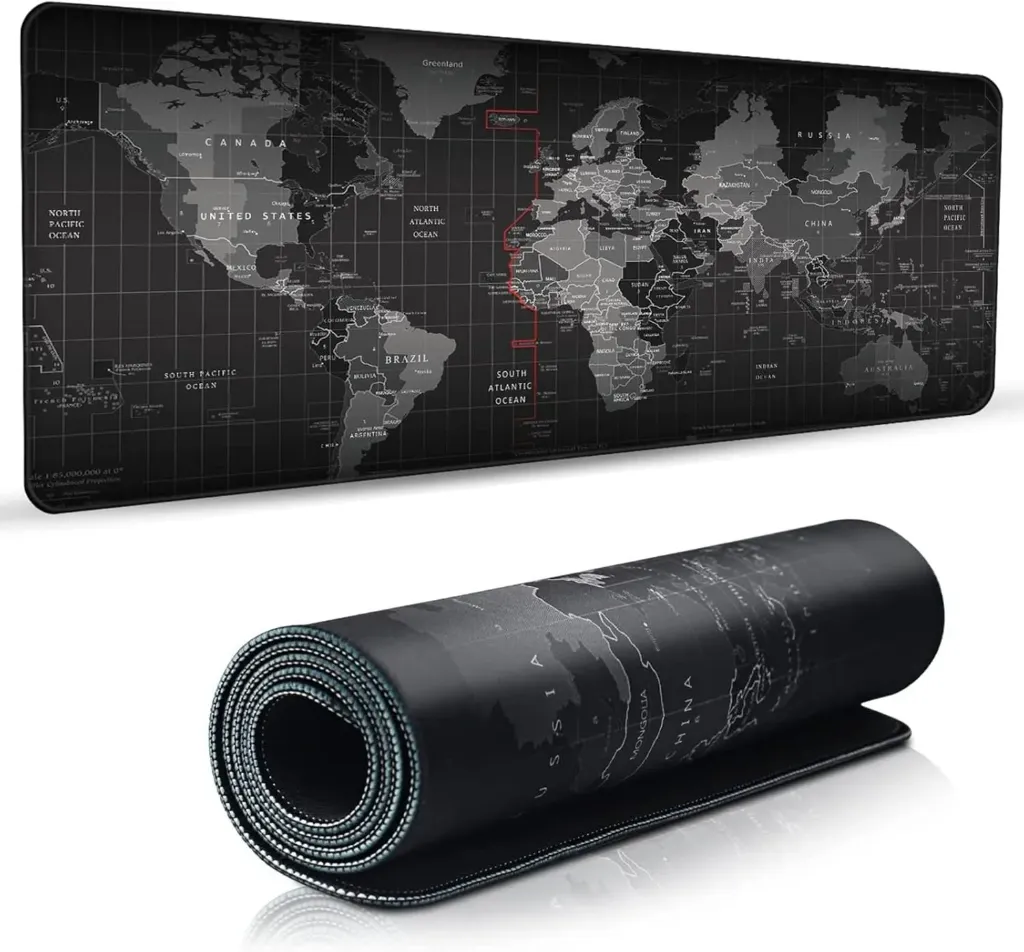 Arabest Gaming Mouse Pad, World Map Large Mouse Pad XL with Non-slip Base, Water Resist Mouse Mat 70 x 30cm Large Size for Gamers and Office Players (30 X 70cm) - Multi Color