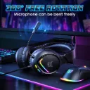 ONIKUMA X31 Wired Headphones with RGB Colorful Lighting Surround Sound - Wired Headset for PC Gamers Gaming Xbox