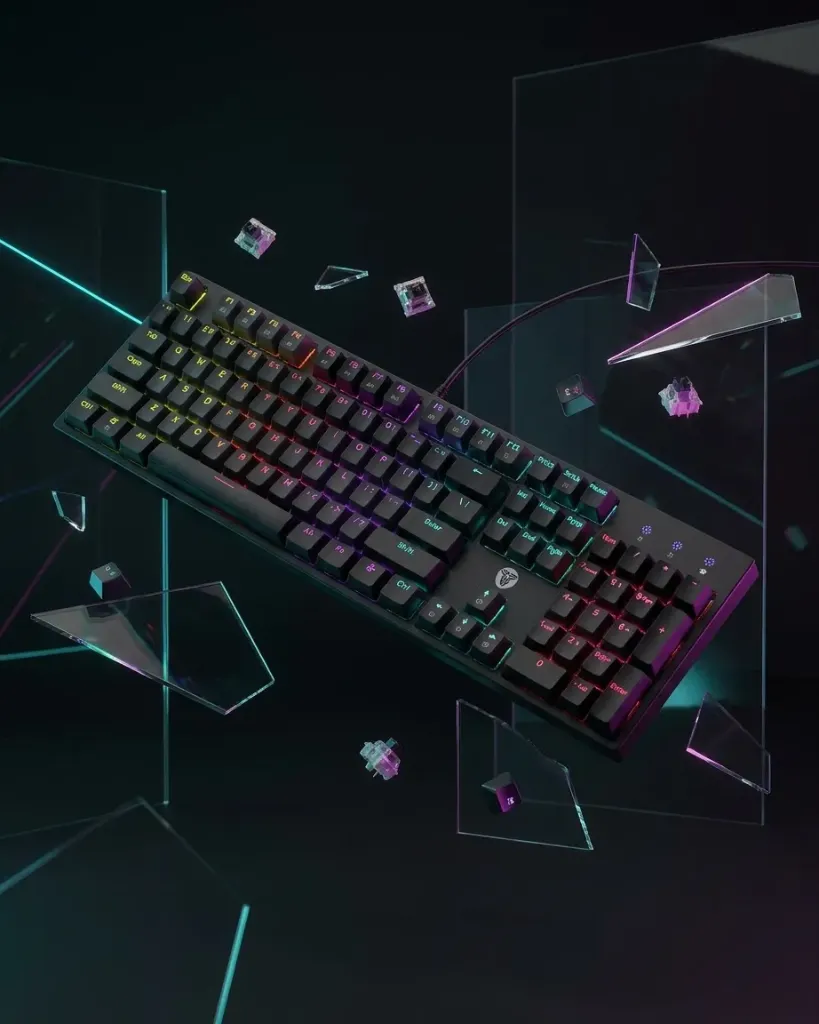 FANTECH ATOM104 MK886V2 GAMING MECHANICAL KEYBOARD - SUMI EDITION GREY