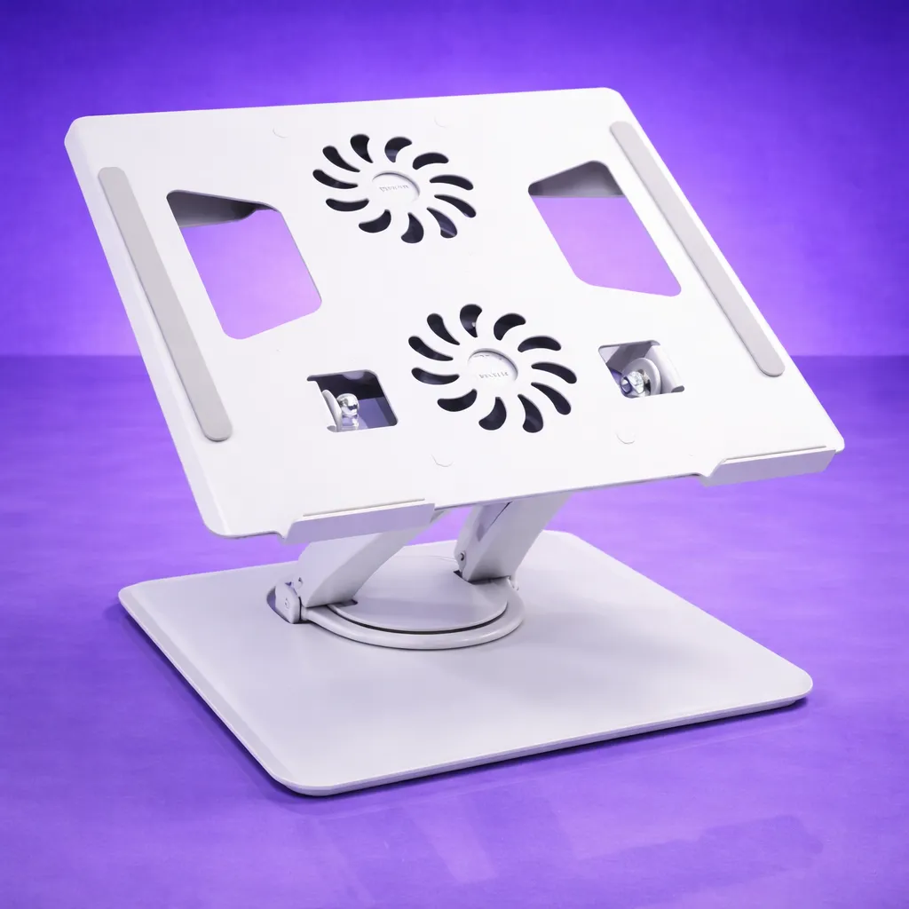 YL-906 Laptop Stand + Fan + Rotation Black&White