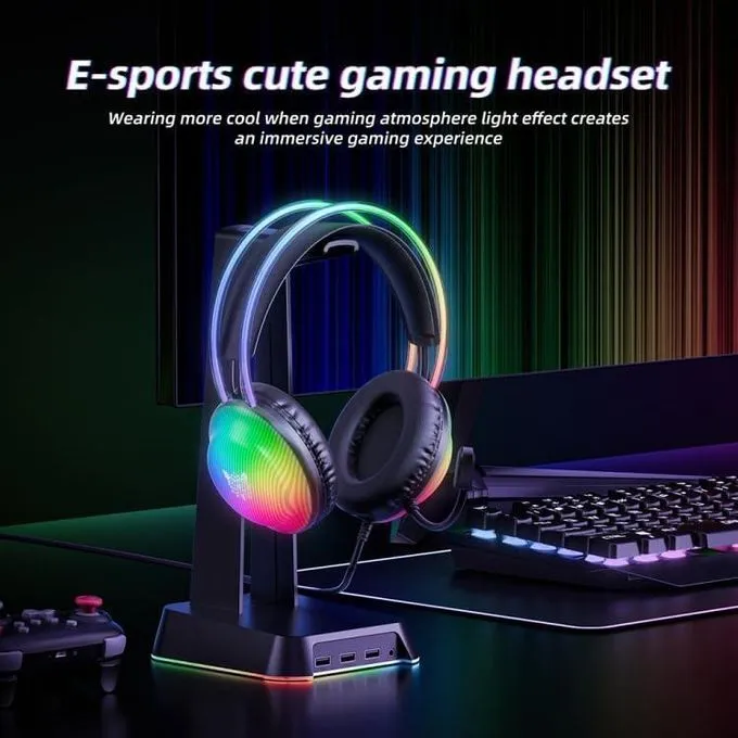 Onikuma X29 Gaming Headset, Wired PC Headset with Microphone, RGB Lighting