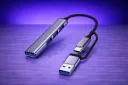 USB-C Hub, USB 3.0 Hub 4 Ports Data Hub Ultra Slim Multiport USB 3.0 5Gbps High Speed.